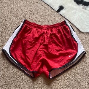 Nike Red and White Athletic Shorts Lightweight Performance